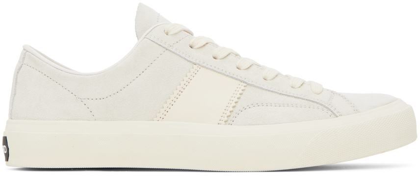 Shop Tom Ford Off-white Cambridge Sneakers In 5w005 White/beige +
