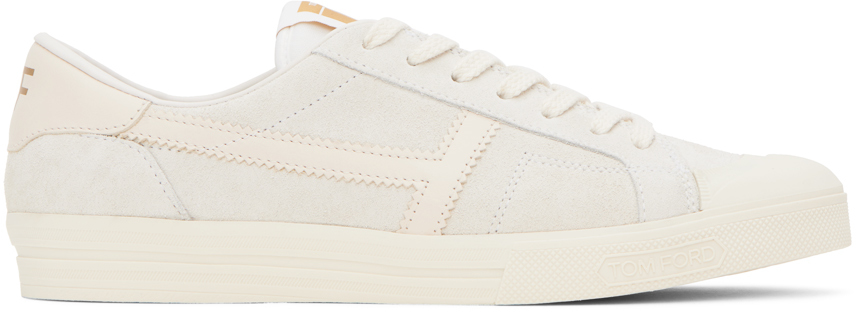 Shop Tom Ford Off-white Jarvis Sneakers In 5w005 White/beige +