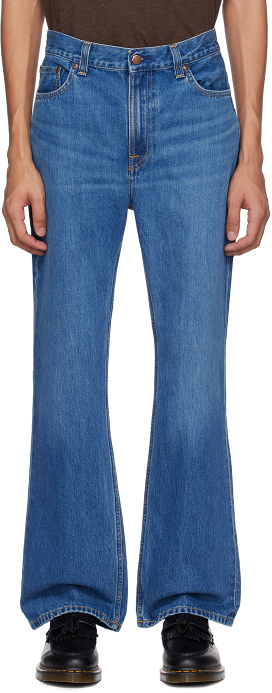 Nudie Jeans: Blue Hazy Hank Jeans | SSENSE Canada