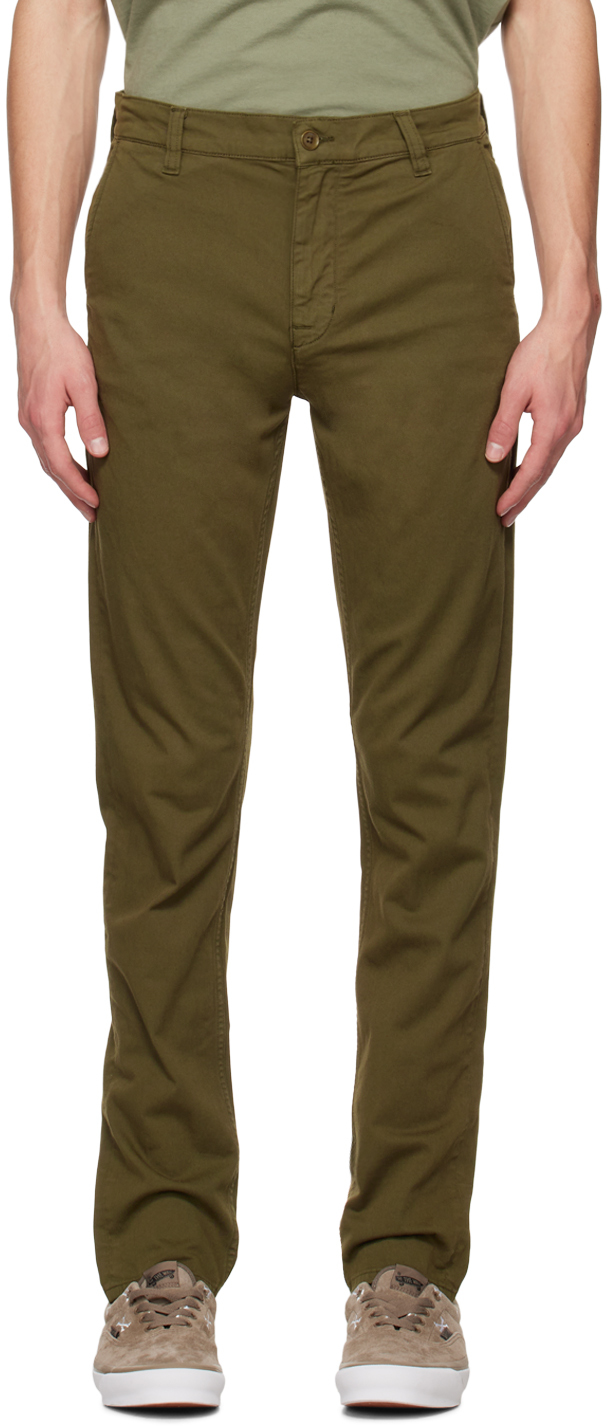 Nudie Jeans Khaki Easy Alvin Trousers In Olive