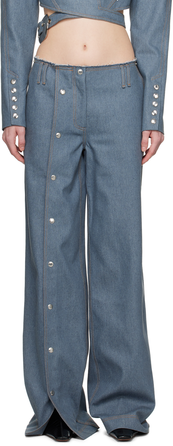 Aleksandre Akhalkatsishvili Blue PressStud Jeans SSENSE