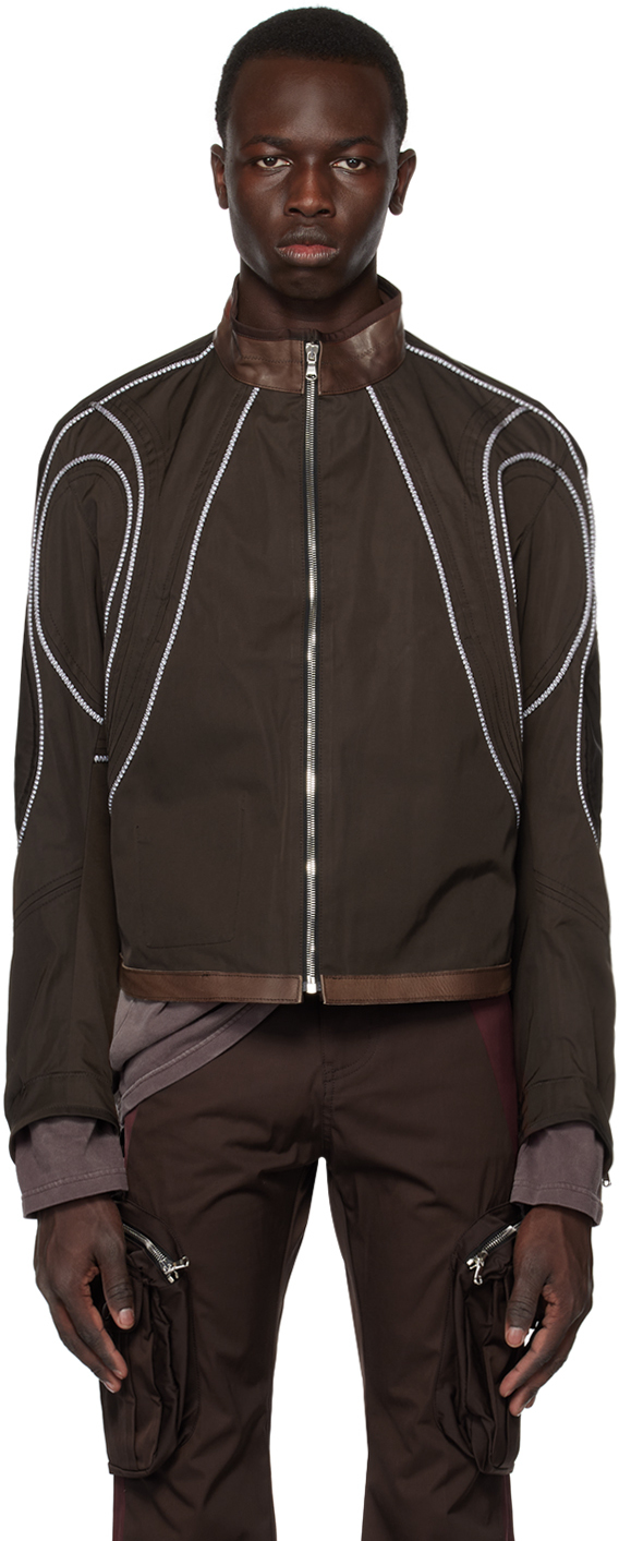 Fffpostalservice Brown Diffraction Hunter Jacket | ModeSens