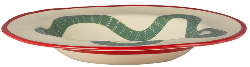 Laetitia Rouget Green & Red Sneaky You Dinner Plate In Sneaky Red