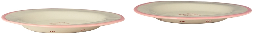 Laetitia Rouget Pink & Red 'dirty Dancing' Dessert Plate Set In Dirty Dancing
