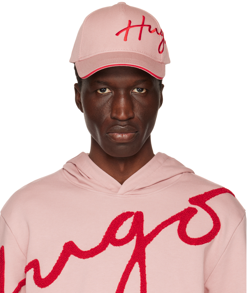 Hugo Pink Embroidered Cap In Light/pastel Pink 68