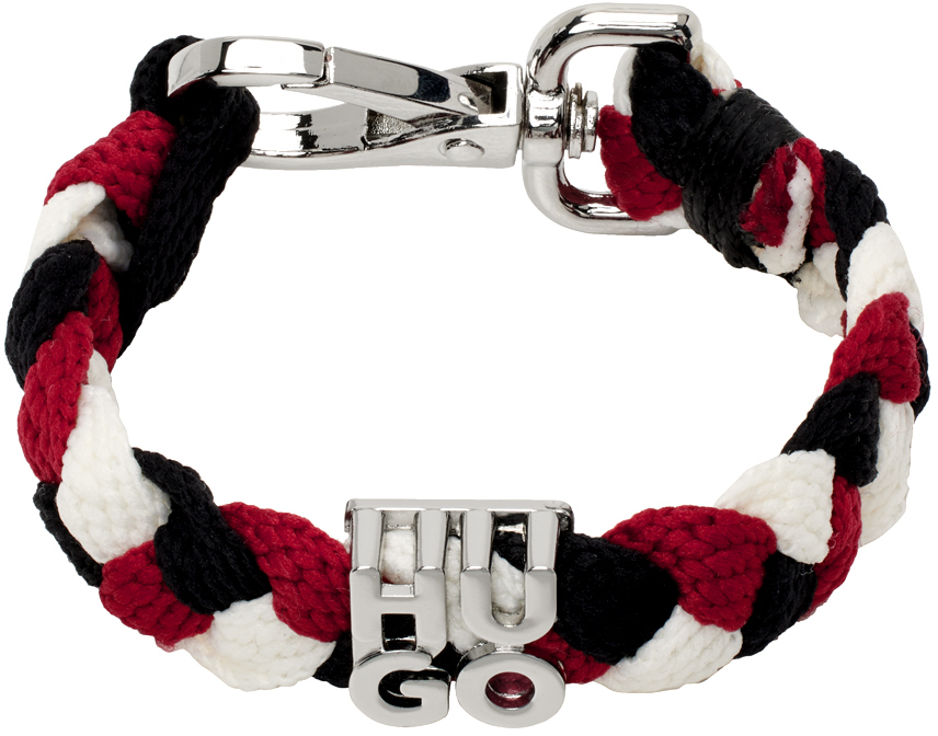 Red & Black Stacked Logo Bracelet