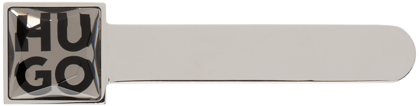 Hugo Silver E-sparkling Tie Bar In Silver 041