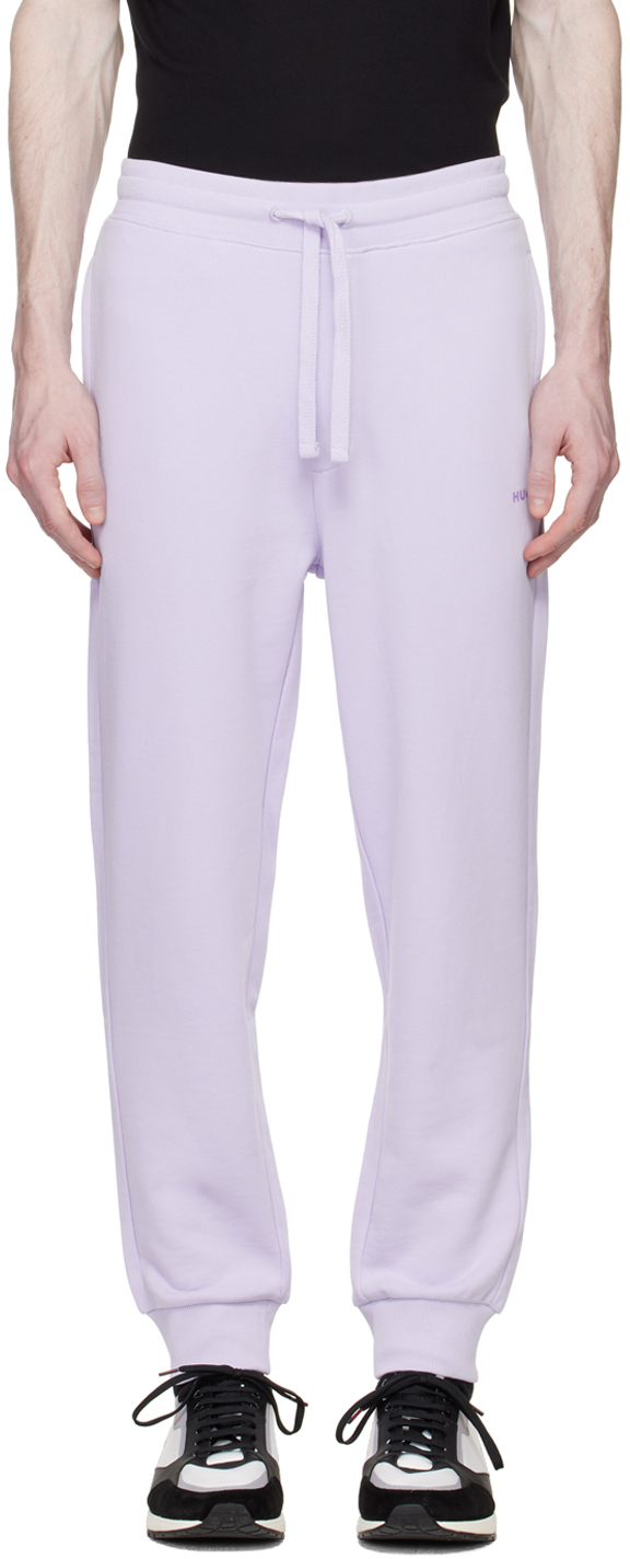Hugo Purple Straight-leg Lounge Pants In Light/pastel Purple