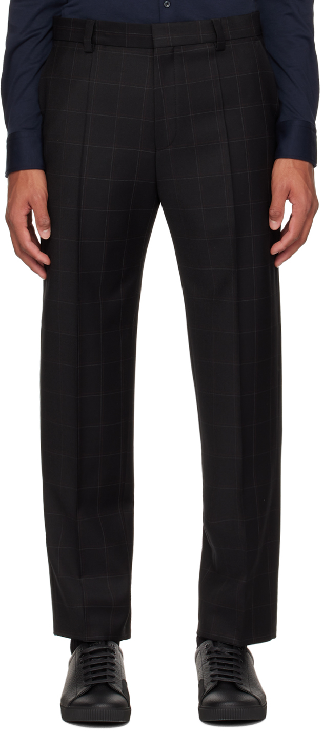 Hugo Black Slim-fit Trousers In Black 006