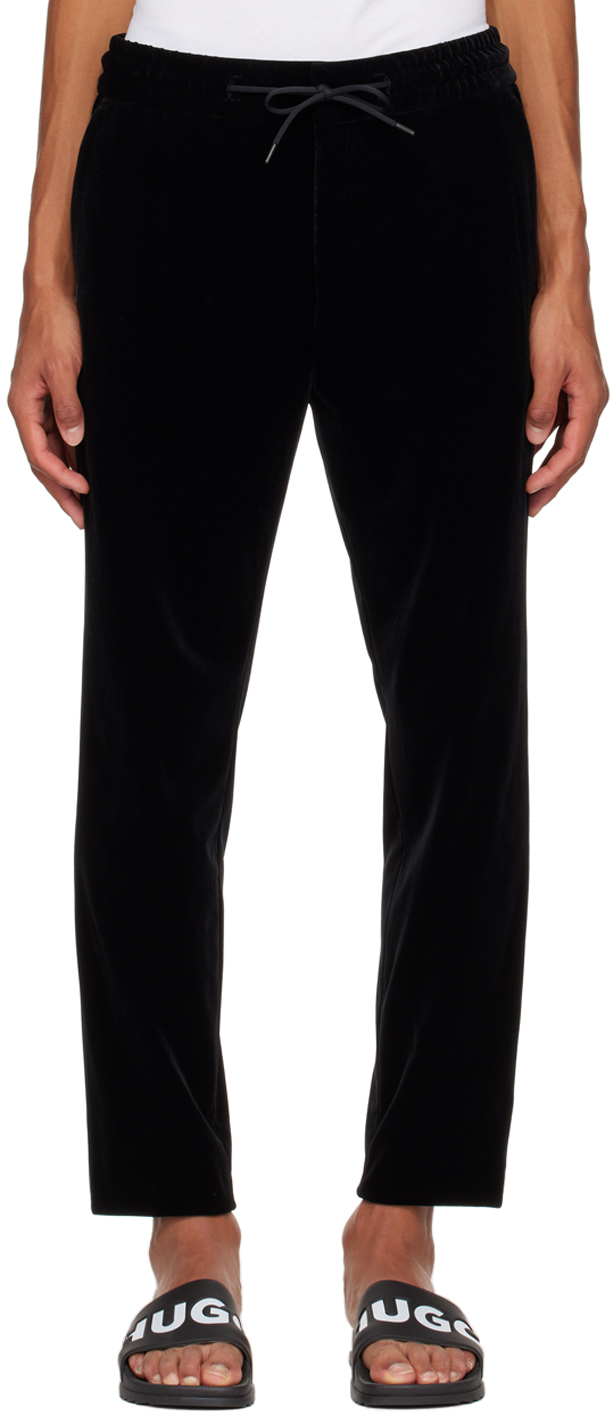 Black Slim-Fit Trousers by Hugo on Sale