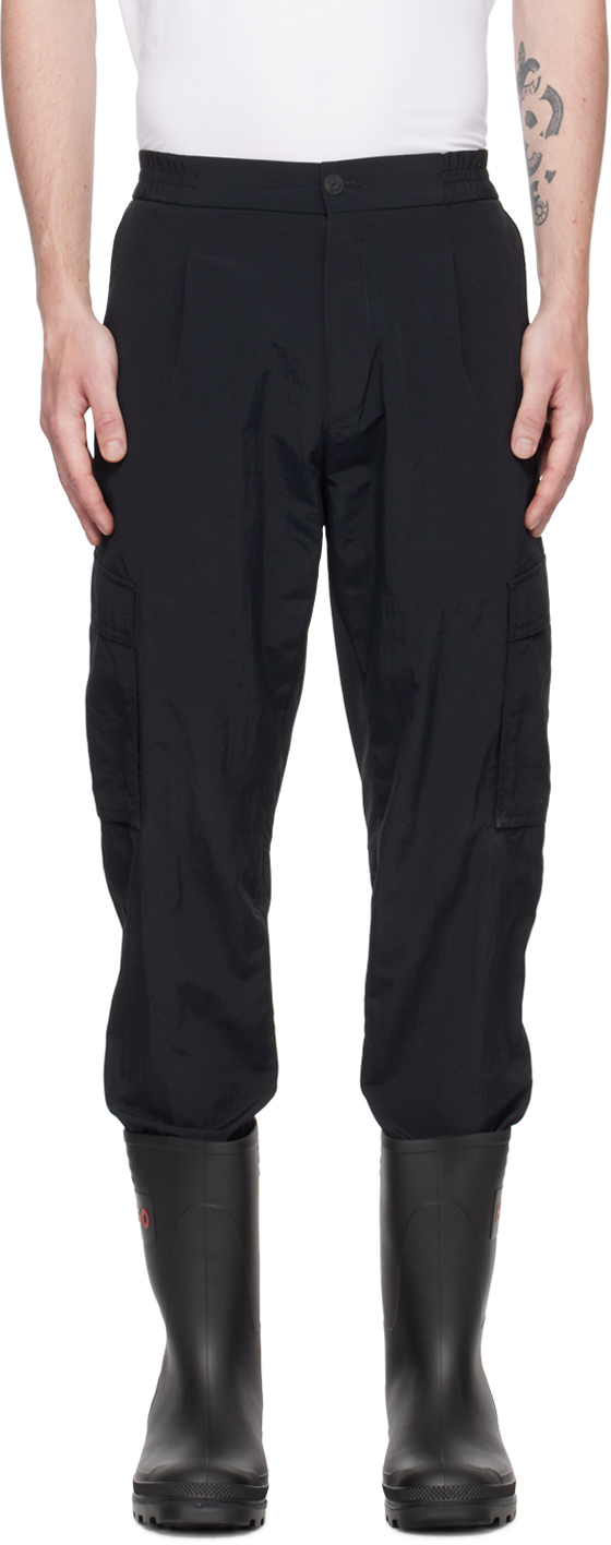 Hugo Black Slim-fit Cargo Pants In Black 001