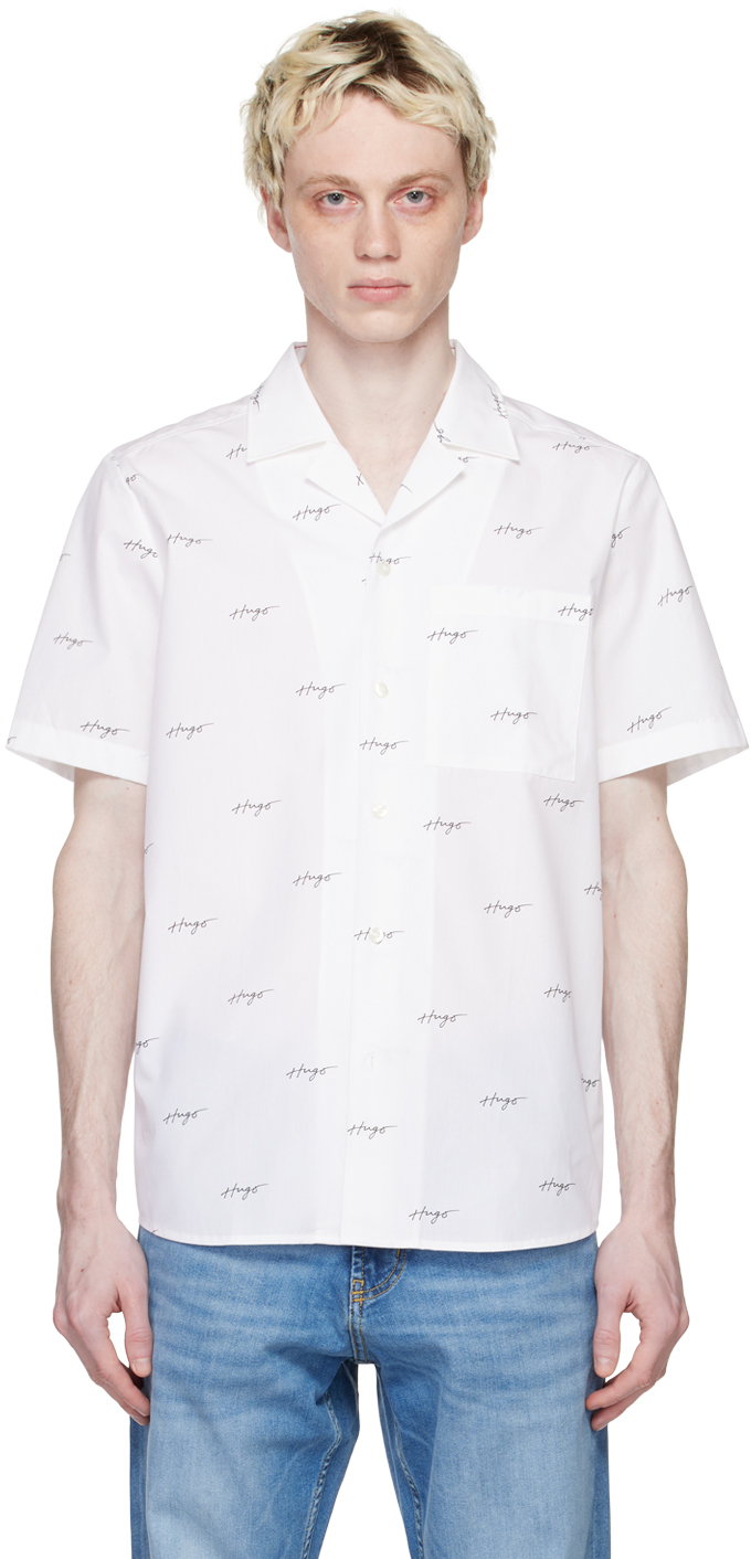 Hugo: White Printed Shirt | SSENSE