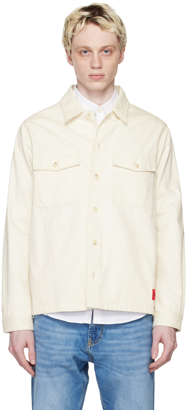 Hugo Off-white Oversized Shirt In Open White