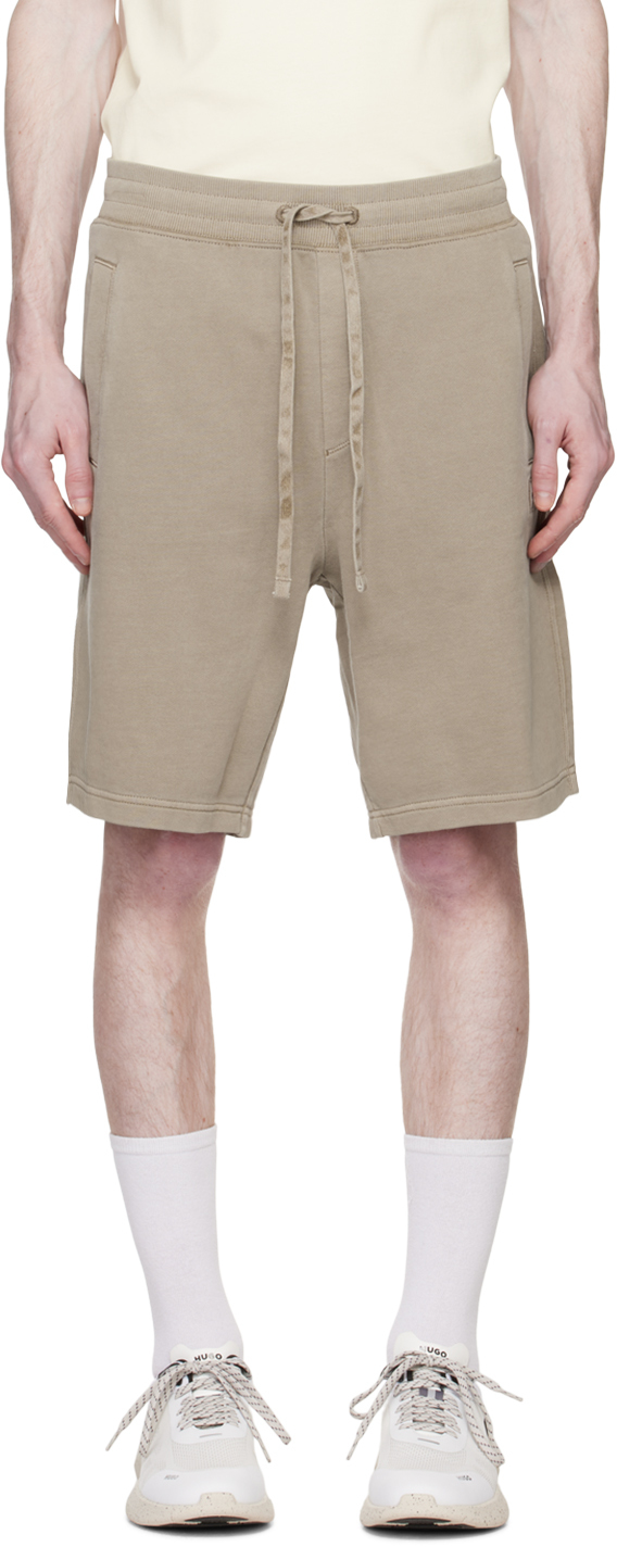 Hugo Taupe Relaxed-fit Shorts In Light Brown