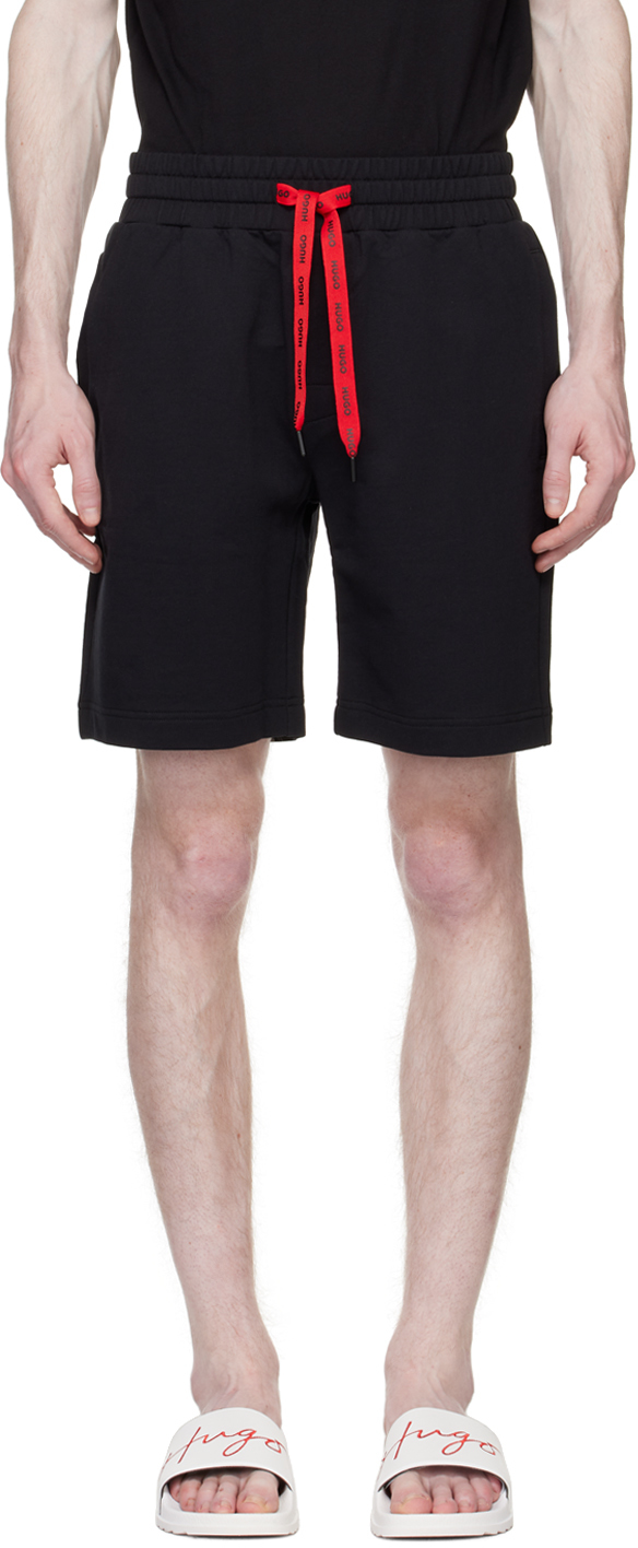 Hugo: Black Embroidered Shorts | SSENSE