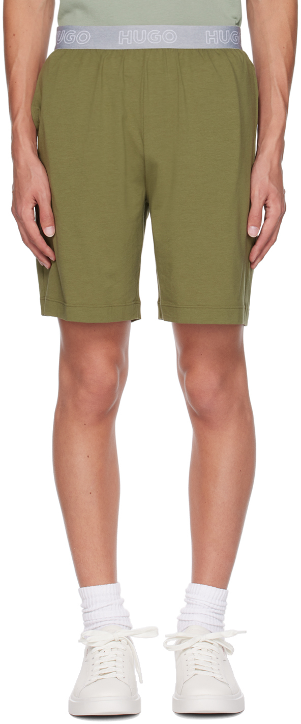 Khaki Elasticized Shorts