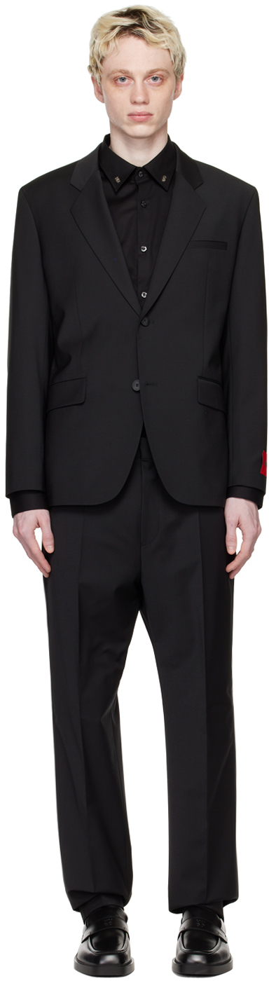 Hugo Black Notched Lapel Suit In Black 001