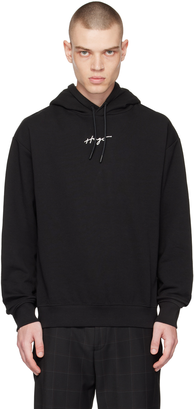 Black Relaxed-Fit Hoodie