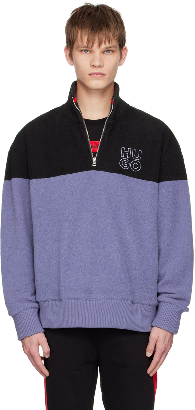 Hugo Black & Blue Stacked Logo Sweater