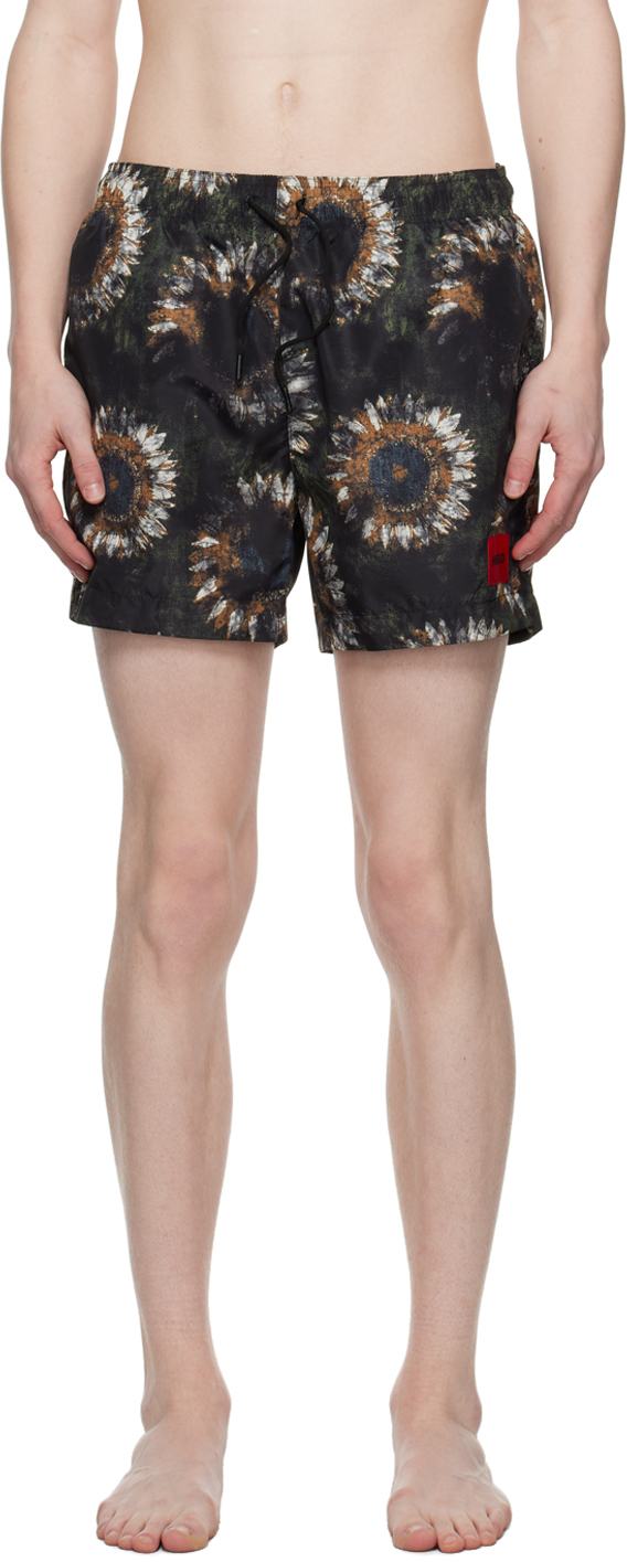 Hugo Maks Swim Trunks In Dark Green