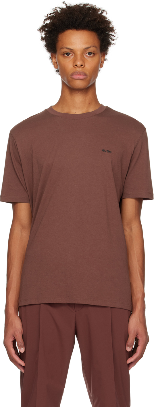 Hugo Brown Bonded T-Shirt