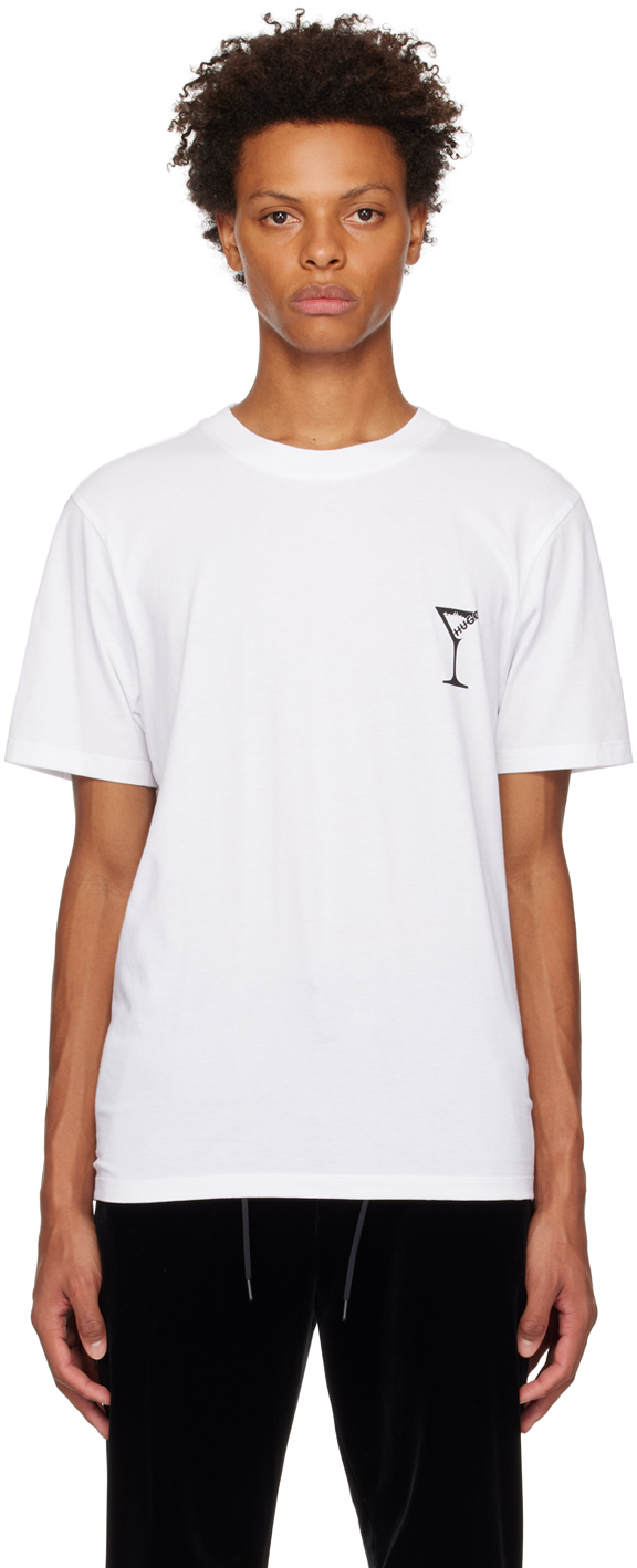 Hugo White Relaxed-Fit T-Shirt