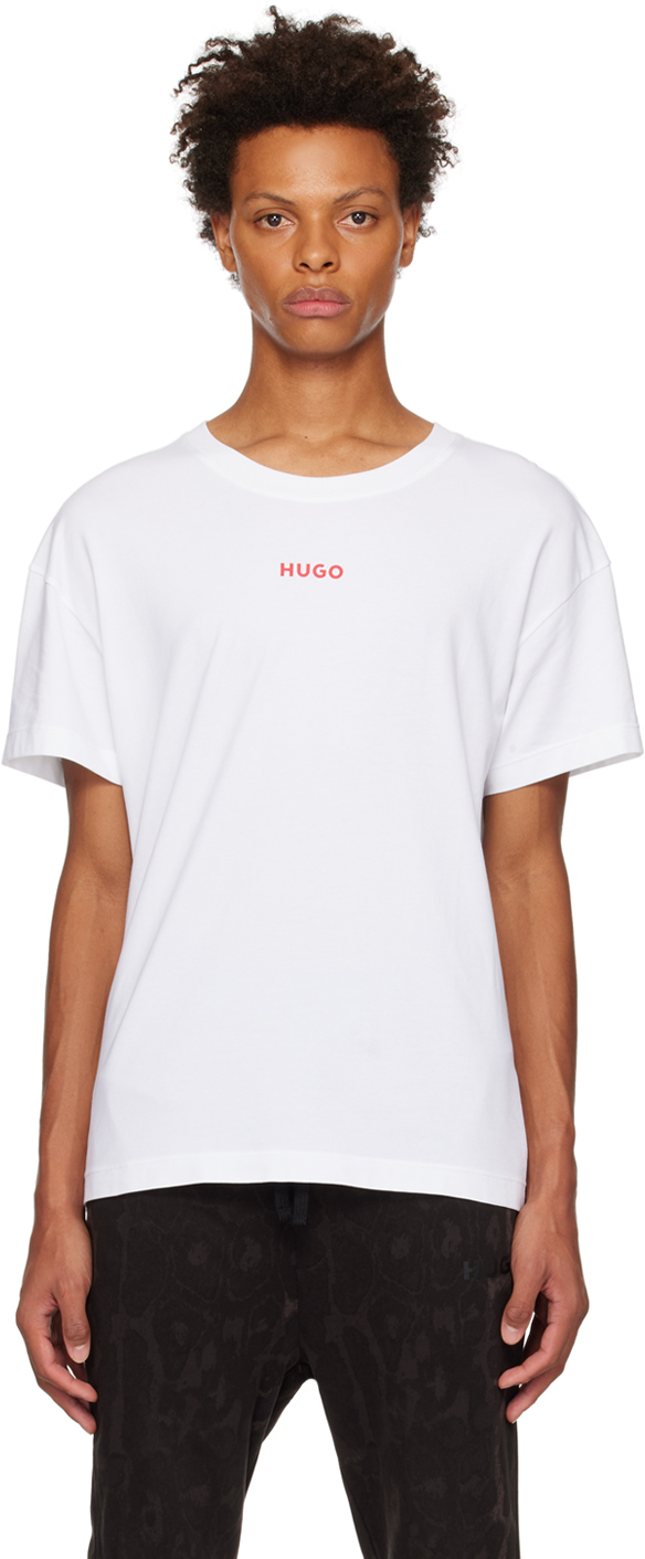 Hugo: White Printed T-Shirt | SSENSE Canada
