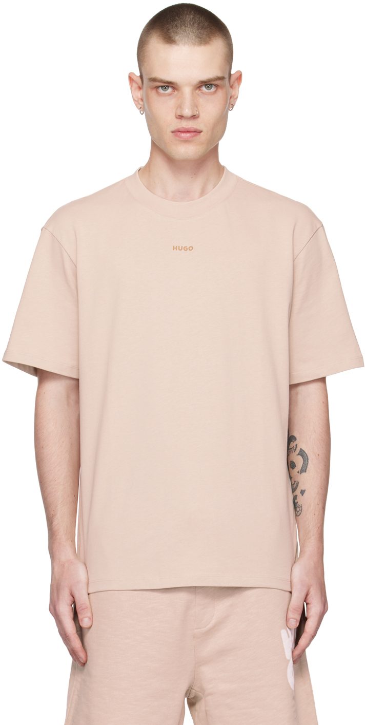 Hugo Dapolino T Shirt Beige In Light/pastel Pink 681