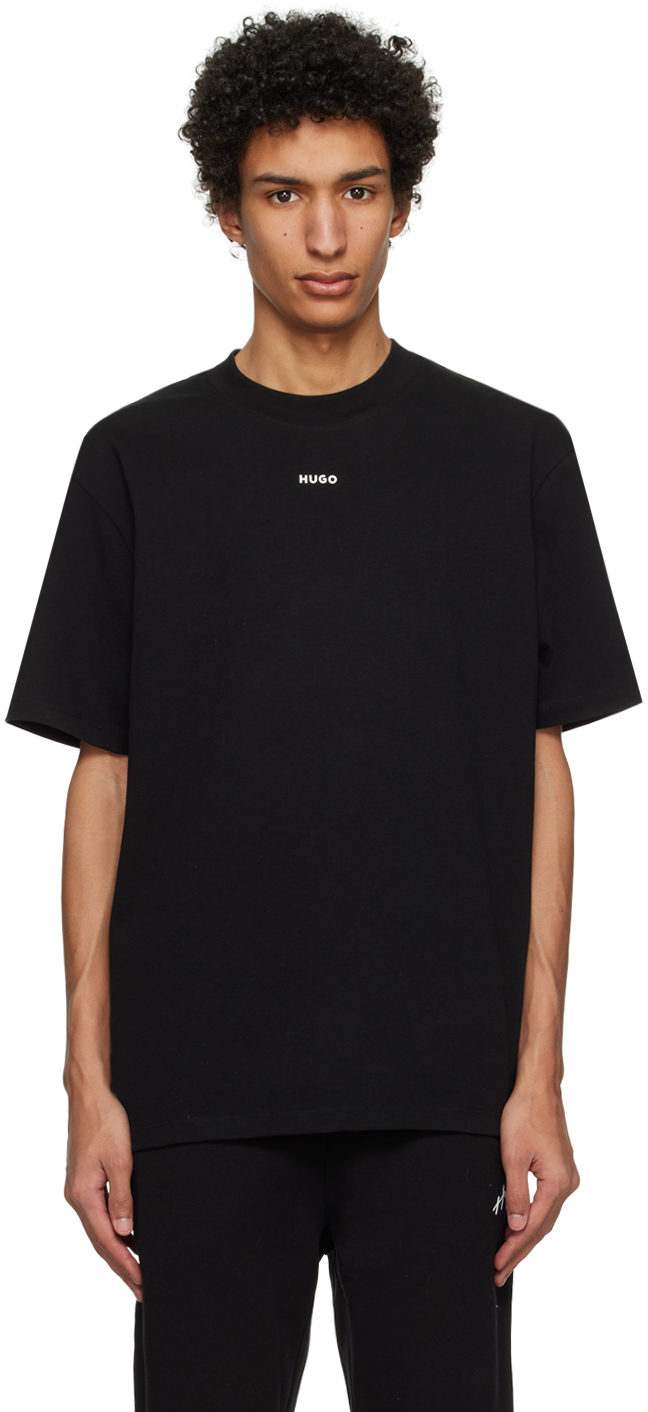Hugo: Black Bonded T-Shirt | SSENSE Canada