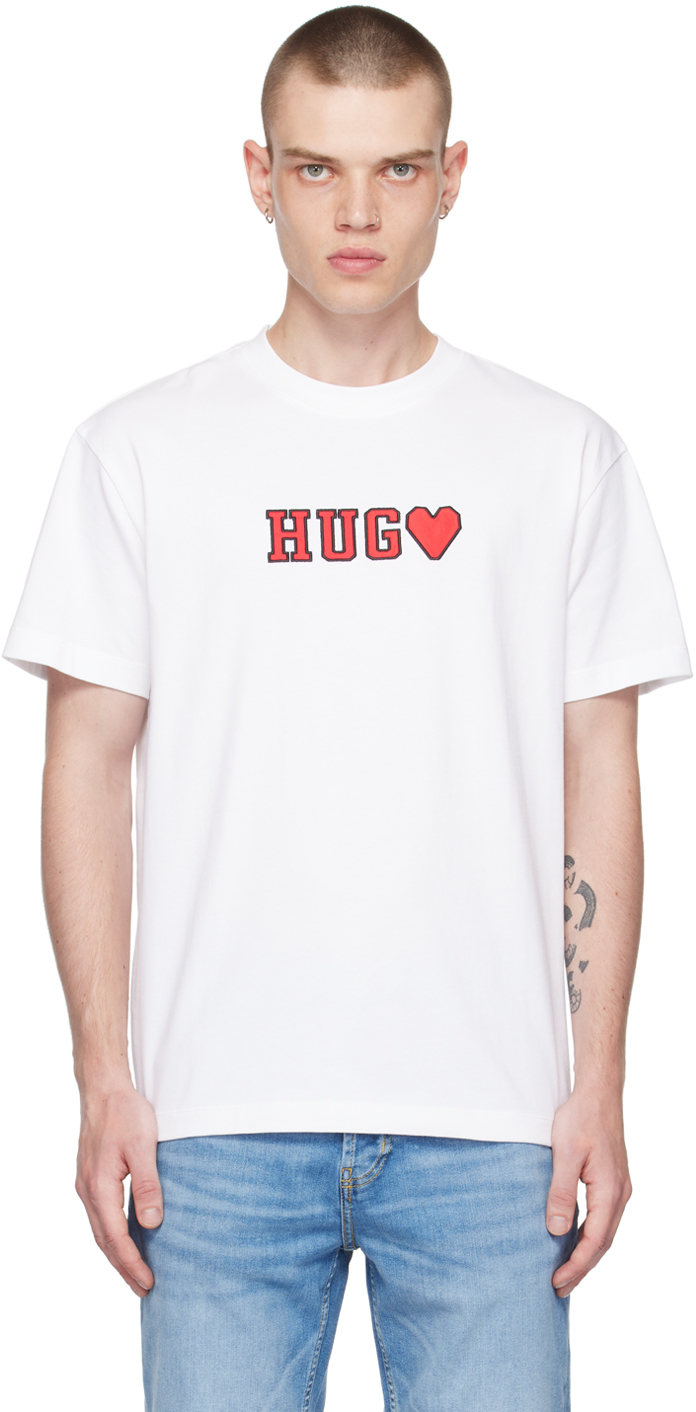 Hugo White Relaxed-fit T-shirt In White 100