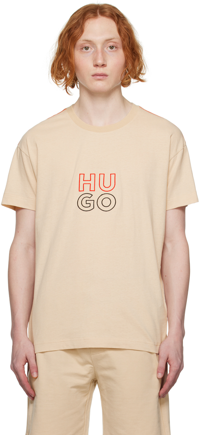 Hugo Beige Stacked T-Shirt