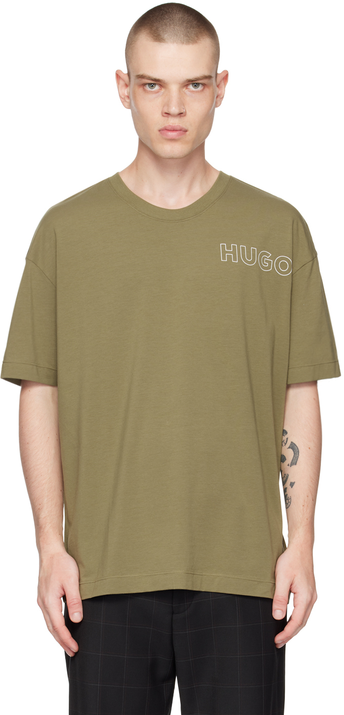 Green Printed T-Shirt Hugo on