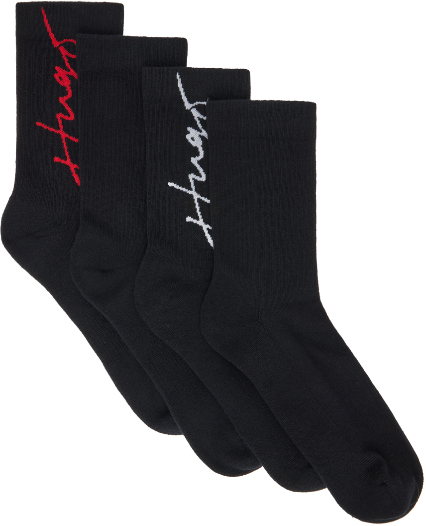 Hugo TwoPack Black Socks SSENSE