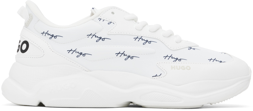 Hugo White Leon Runner Sneakers In White 100