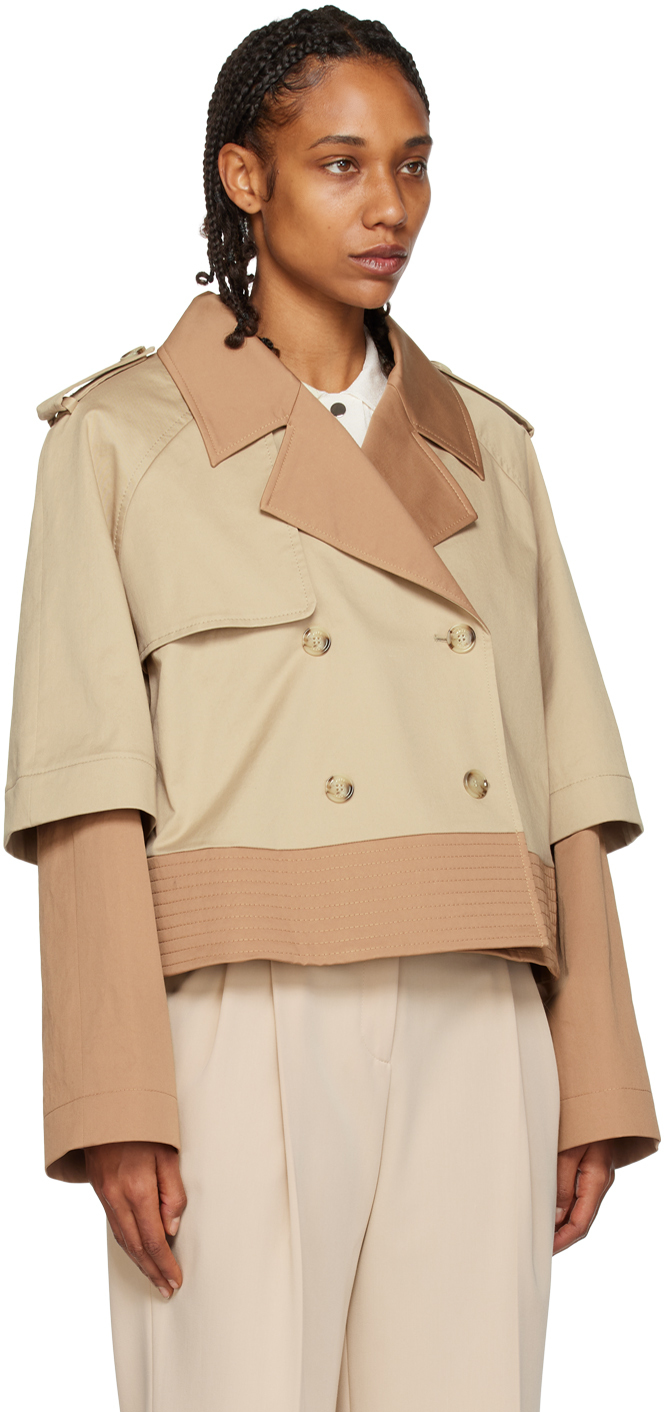Hugo Boss Beige Double Breasted Jacket In 260 Medium Beige