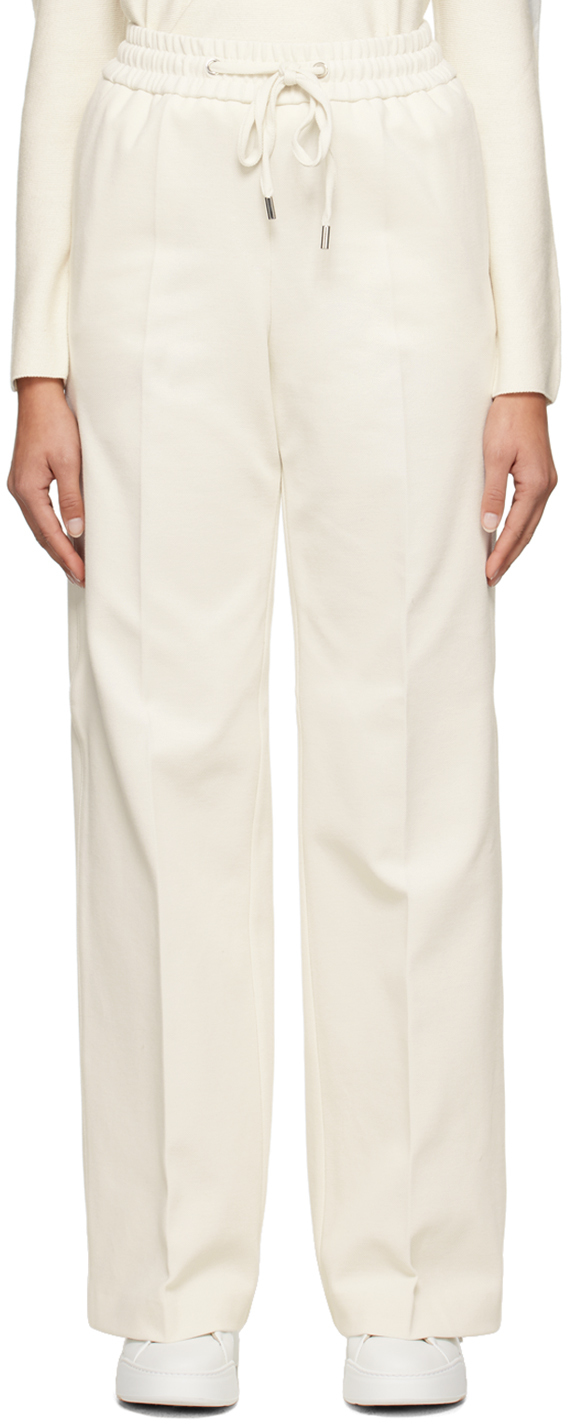 Shop Hugo Boss White Drawstring Trousers In 118 Open White