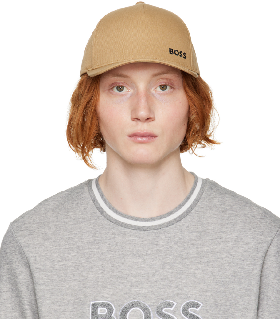 BOSS: Tan Embroidered Cap | SSENSE UK