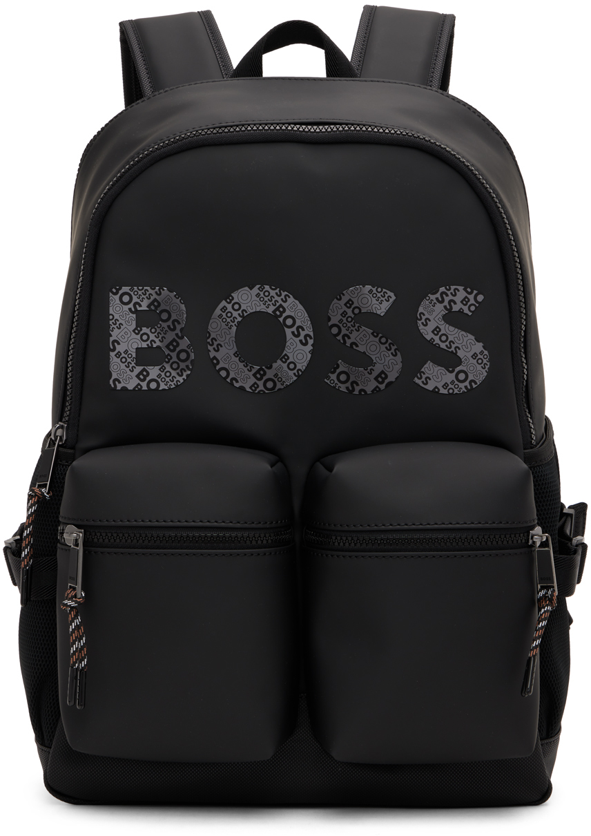 Hugo Boss Black Logo Backpack In 001 Black
