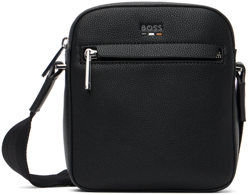 Hugo Boss Black Faux-leather Messenger Bag In Black 001