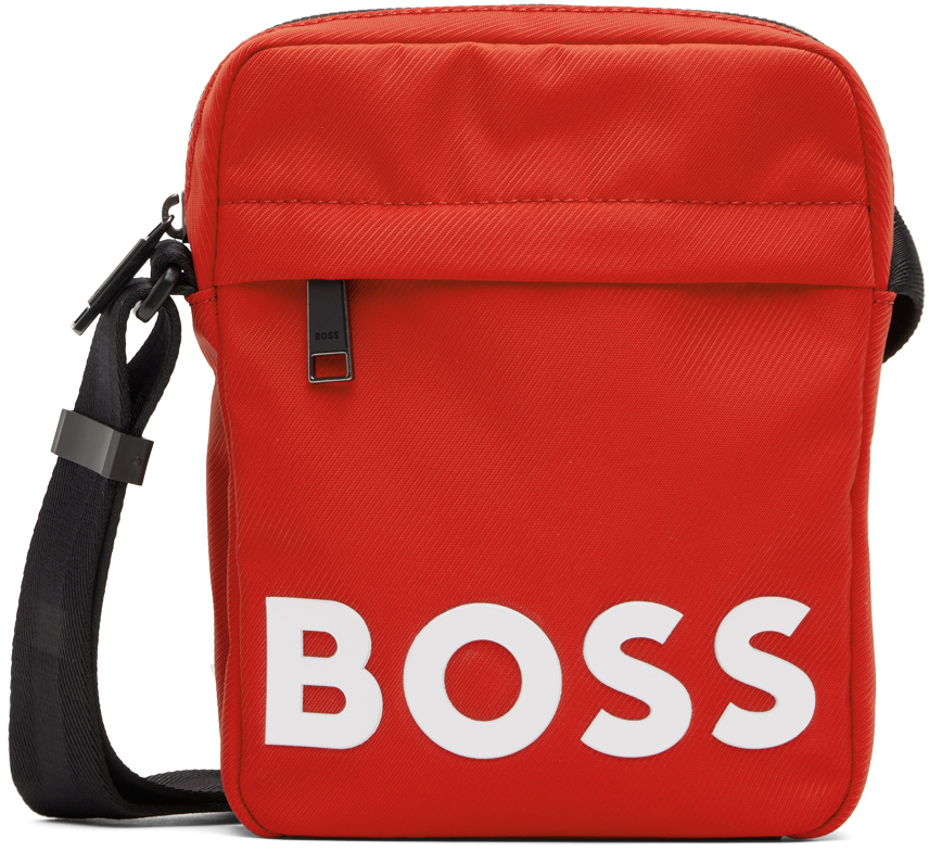 Hugo Boss Catch 2.0 Compact Messenger Bag In Bright Red