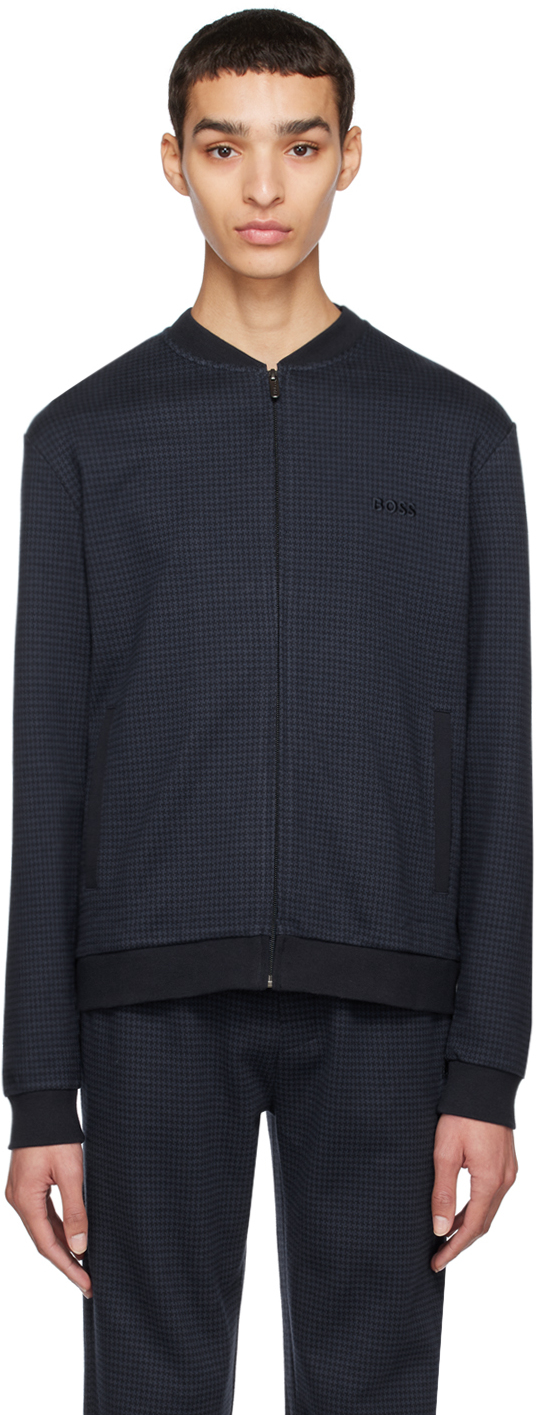 Hugo Boss Navy Premium C Sweater In Dark Blue 403