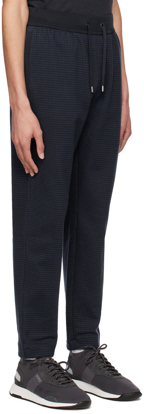 Shop Hugo Boss Navy Check Lounge Pants In Dark Blue 403