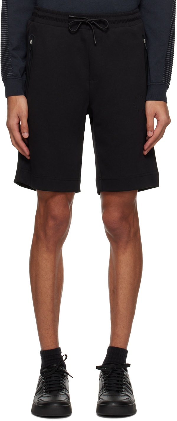 Shop Hugo Boss Black Drawstring Shorts In 001 Black