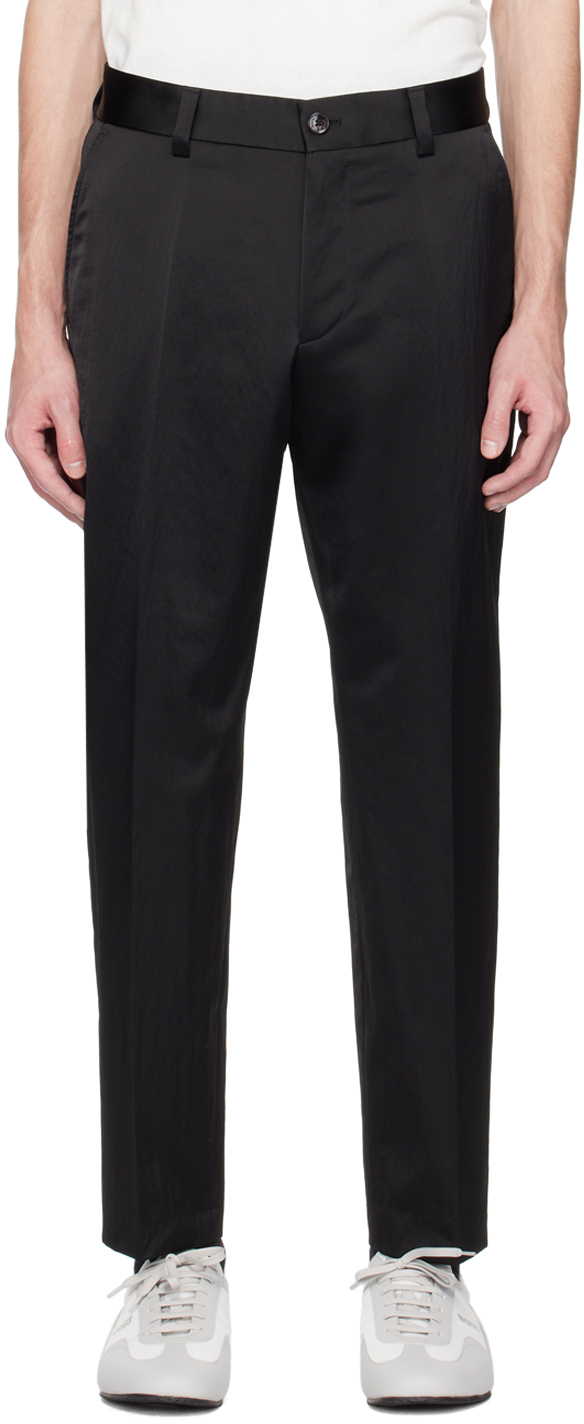 Hugo Boss Black Creased Trousers In Black 001