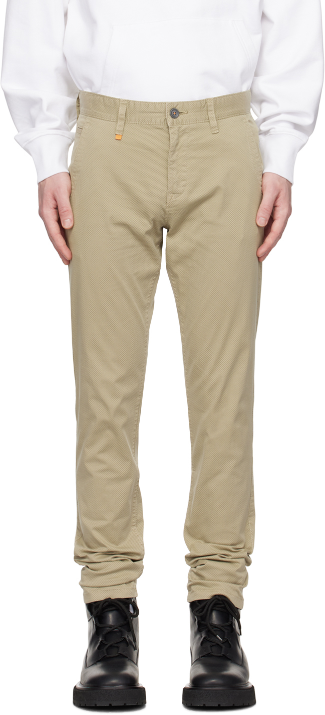 Hugo Boss Beige Slim-fit Trousers In Medium Beige 263