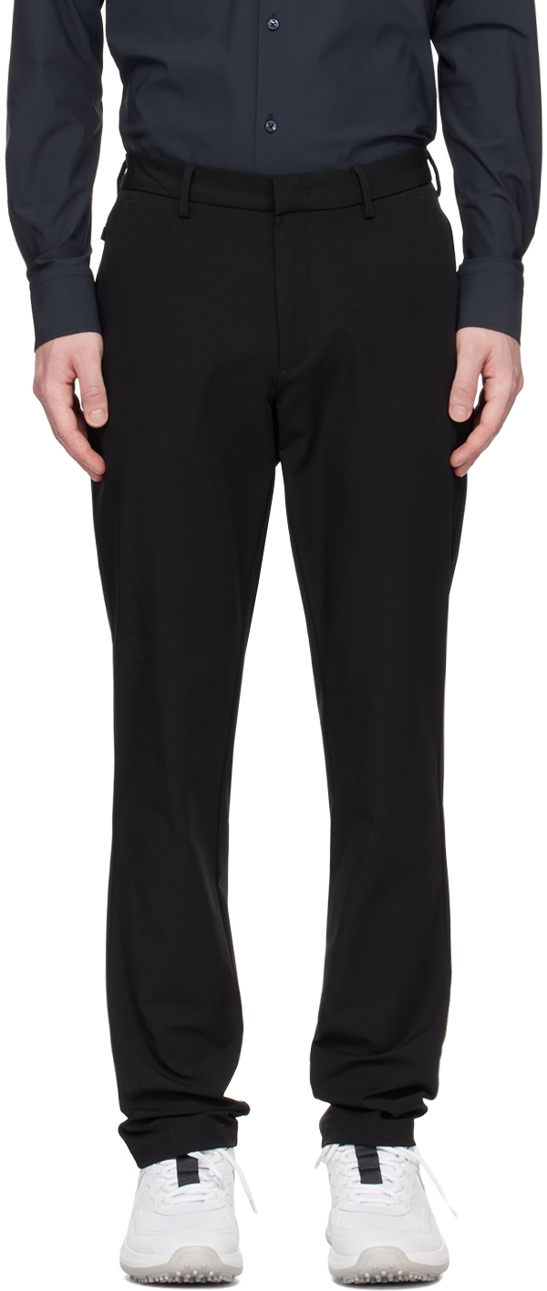 Black Slim-Fit Trousers by BOSS on Sale