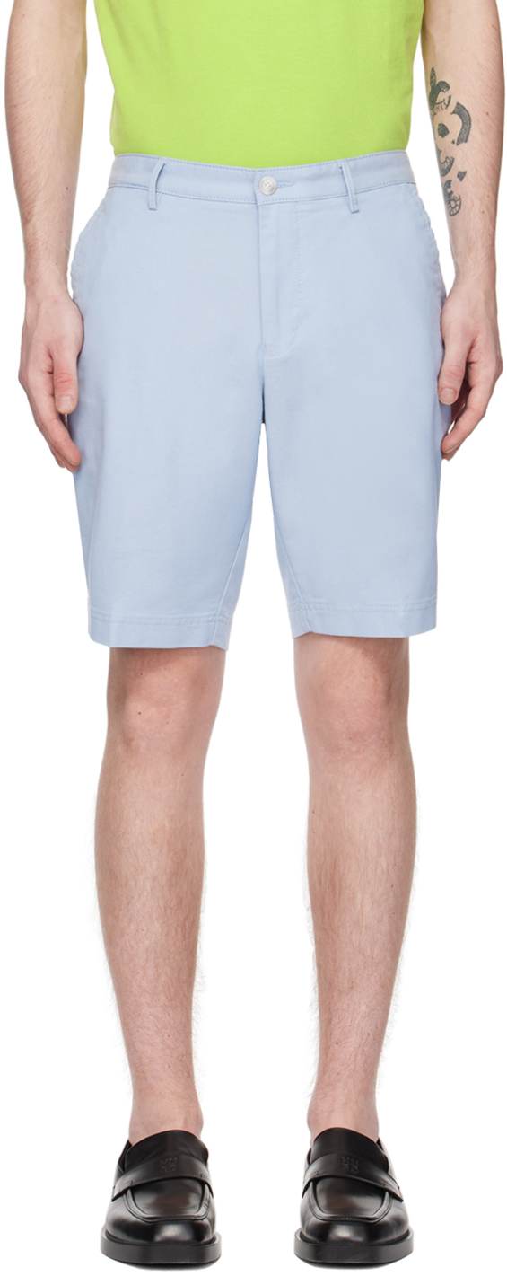 Shop Hugo Boss Blue Slim-fit Shorts In Open Blue 492