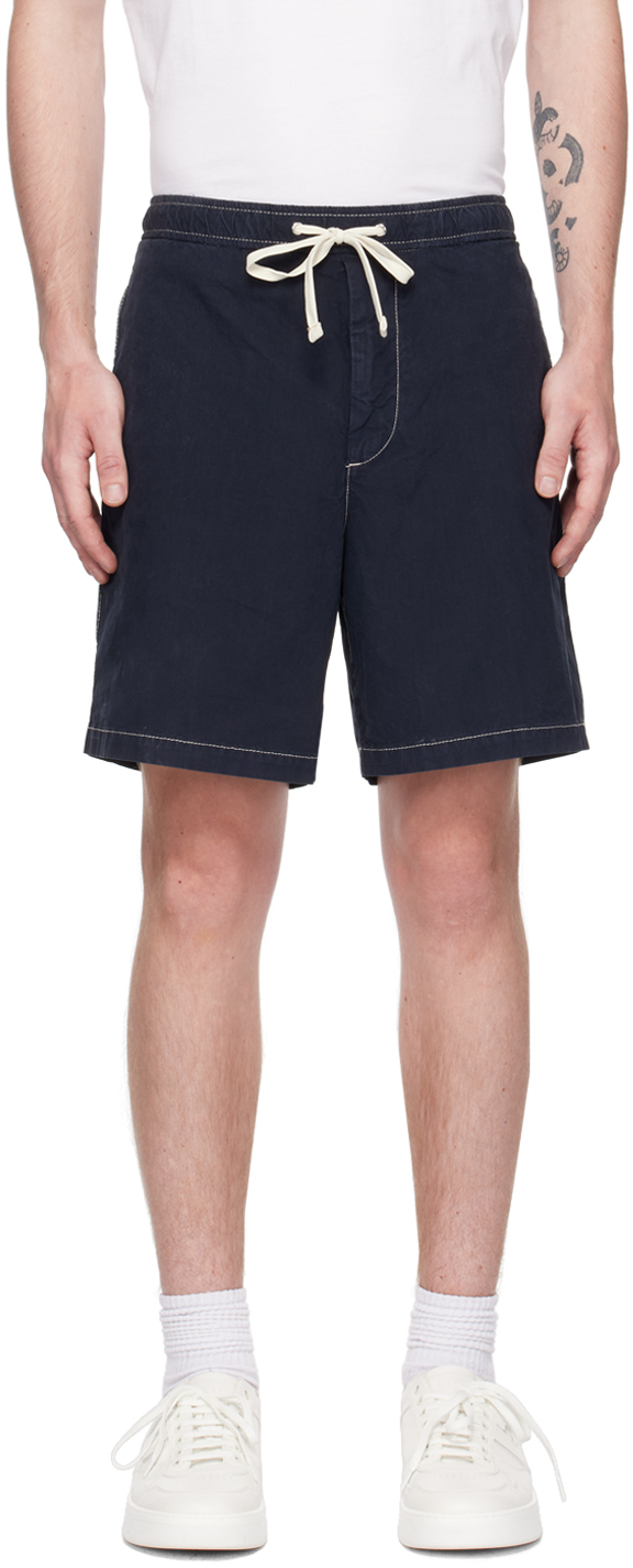 Hugo Boss Navy Regular-fit Shorts In Dark Blue 404