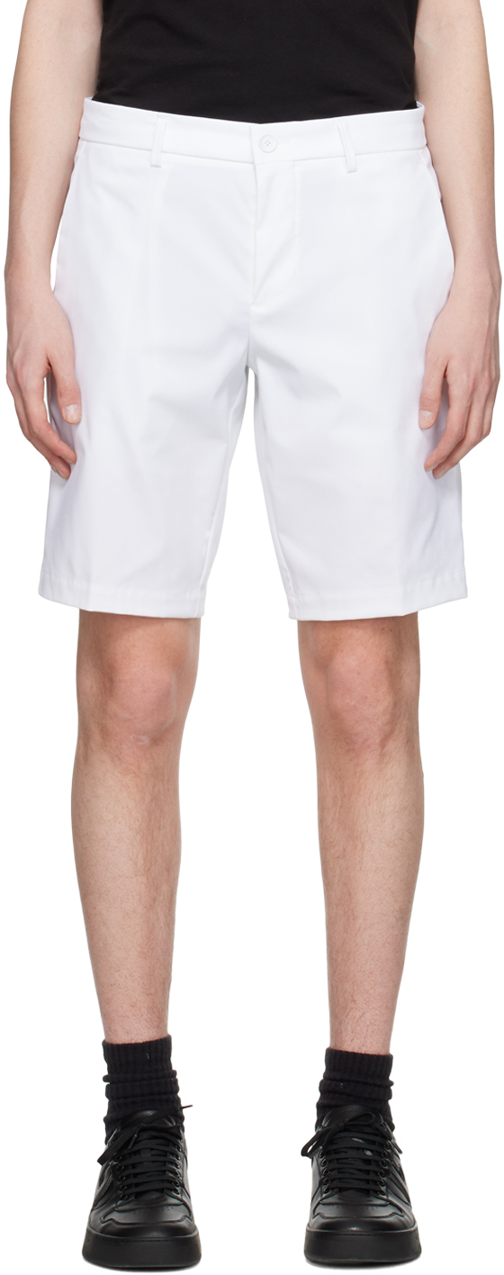 Hugo Boss White Four-pocket Shorts In 100 White