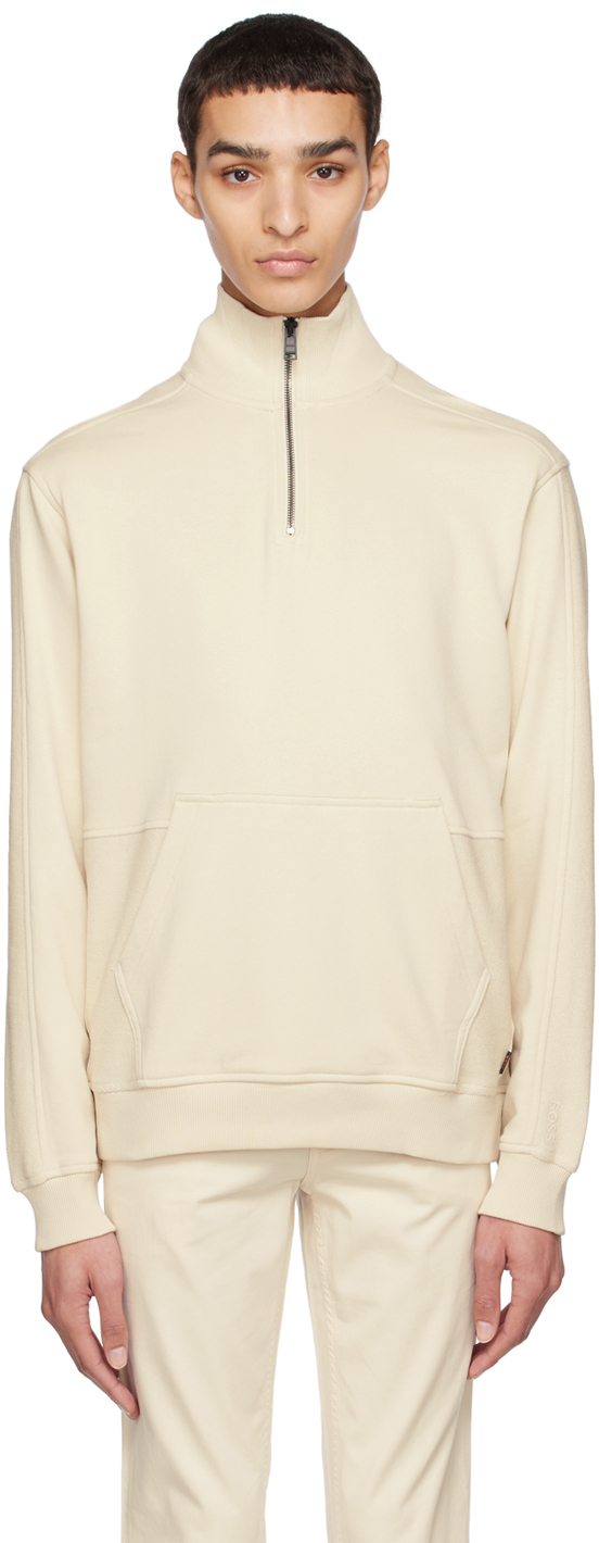 Hugo Boss Off-white Z Patch Sweater In Open White 131